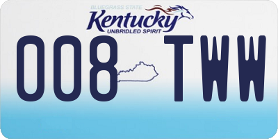 KY license plate 008TWW