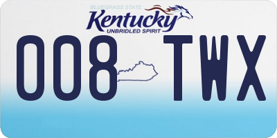 KY license plate 008TWX