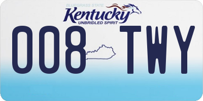 KY license plate 008TWY