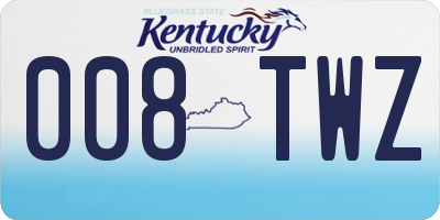 KY license plate 008TWZ
