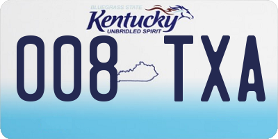 KY license plate 008TXA