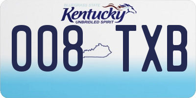 KY license plate 008TXB