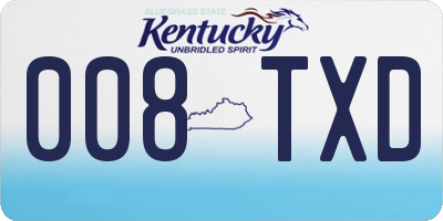 KY license plate 008TXD