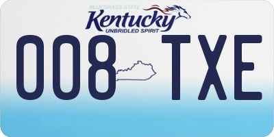 KY license plate 008TXE