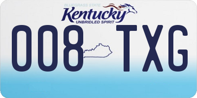 KY license plate 008TXG