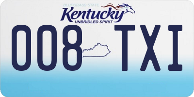 KY license plate 008TXI