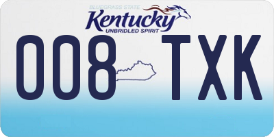 KY license plate 008TXK