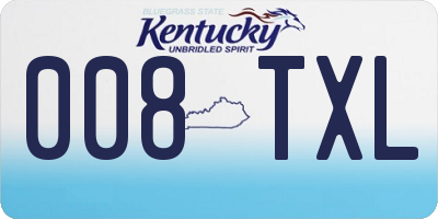 KY license plate 008TXL