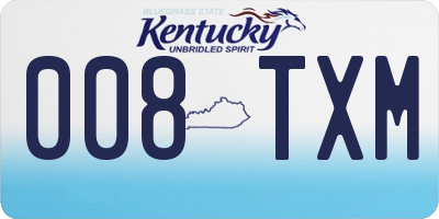 KY license plate 008TXM