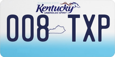 KY license plate 008TXP