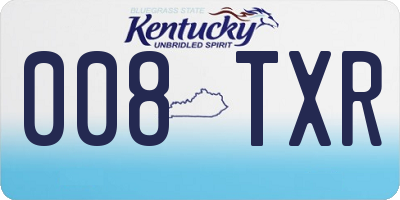 KY license plate 008TXR