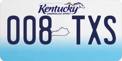 KY license plate 008TXS