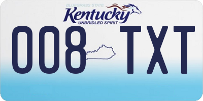 KY license plate 008TXT
