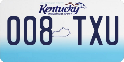 KY license plate 008TXU