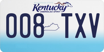 KY license plate 008TXV