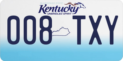 KY license plate 008TXY