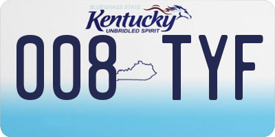 KY license plate 008TYF