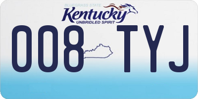 KY license plate 008TYJ