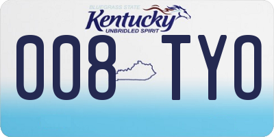 KY license plate 008TYO