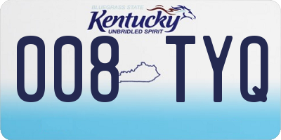 KY license plate 008TYQ