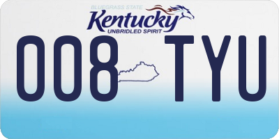 KY license plate 008TYU