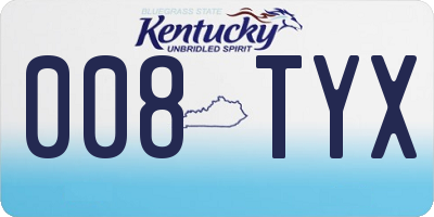 KY license plate 008TYX