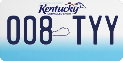 KY license plate 008TYY