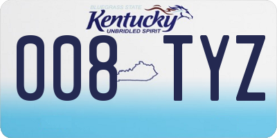 KY license plate 008TYZ