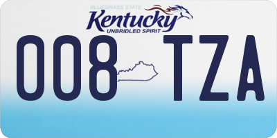KY license plate 008TZA