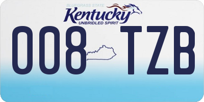 KY license plate 008TZB