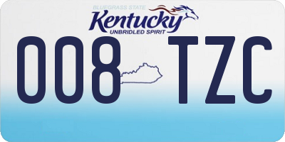 KY license plate 008TZC