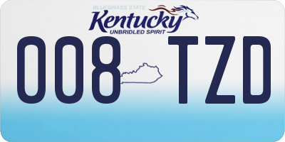 KY license plate 008TZD