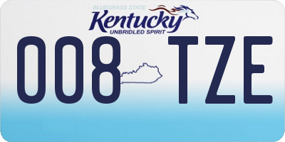 KY license plate 008TZE