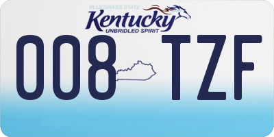 KY license plate 008TZF