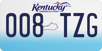 KY license plate 008TZG