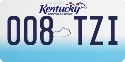 KY license plate 008TZI