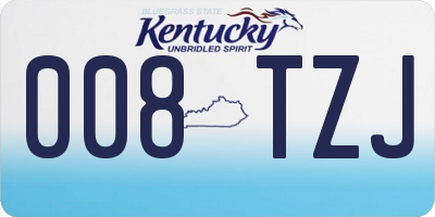 KY license plate 008TZJ