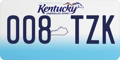 KY license plate 008TZK