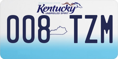 KY license plate 008TZM