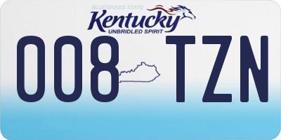 KY license plate 008TZN