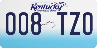 KY license plate 008TZO