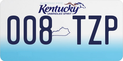 KY license plate 008TZP