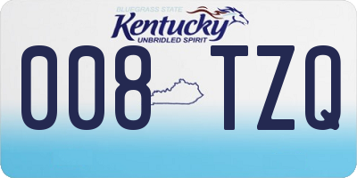 KY license plate 008TZQ