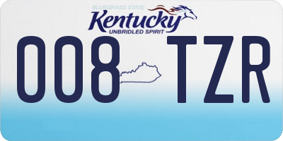 KY license plate 008TZR
