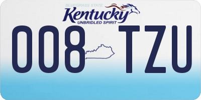KY license plate 008TZU