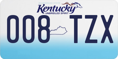 KY license plate 008TZX