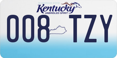 KY license plate 008TZY