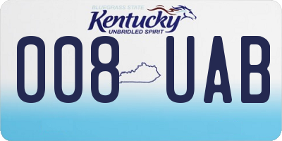 KY license plate 008UAB