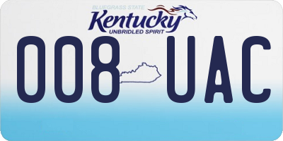 KY license plate 008UAC