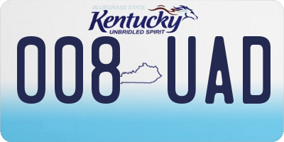 KY license plate 008UAD